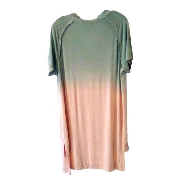 POL green/peach ombre high low V neck cover up dress tunic size S - Picture 4 of 6